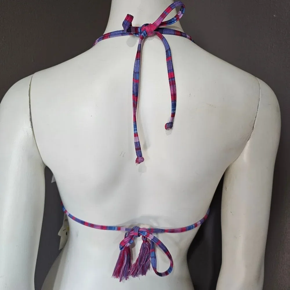 Becca Stripe Therapy Reversible Triangle Bikini Top - Picture 4 of 9